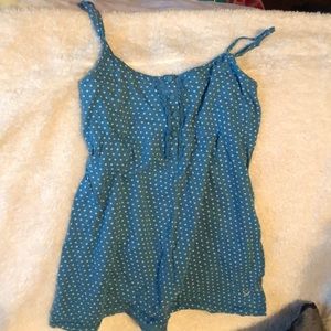 blue polka dot tank top